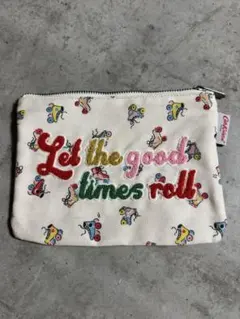キャスキッドソン　刺繍　ローラースケート柄ポーチのサムネイル