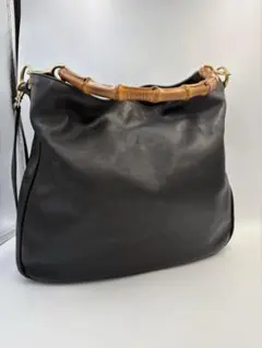 グッチ ワンショルダー レザー バンブー A4可 肩掛け ブラック メルカリ