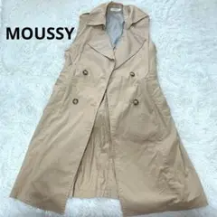 【MOUSSY】 ノースリーブ　トレンチロングベスト　FREE ベルト付き