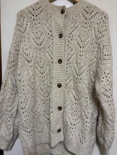 LOWRYS FARM ラメスカシニットカーディガン　フリーサイズ