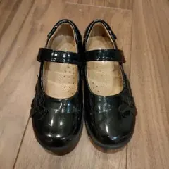 ブラック フォーマルシューズ フラワー装飾