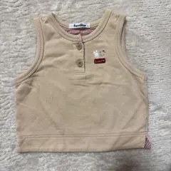 familiar 80cm ベスト かわいい刺繍付き ベージュ