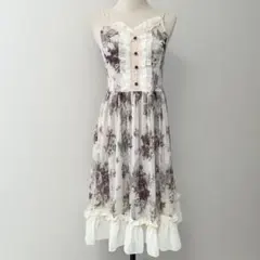 未使用　アクシーズ レースローズプリント　ワンピース