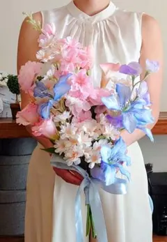 アーティフィシャルフラワー＊〜ウエディングクラッチブーケ＊〜ブートニアセット