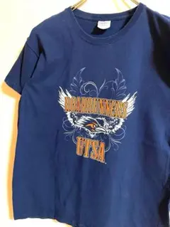 送料無料　ギルダン　GILDAN Tシャツ　半袖　ネイビー　紺　L メンズ　古着