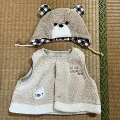 ベビーベスト50〜70とクマ耳付き帽子40〜42cm