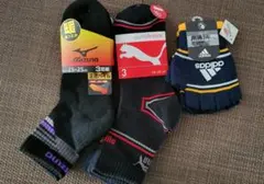 ミズノ プーマ スポーツソックス 3足セット アディダス 指なし手袋