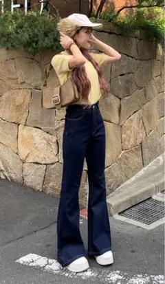 GRL ハイウエストフレアデニムパンツ fo2243