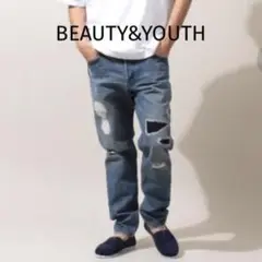 ビューティーアンドユース　ダメージ セルビッチ デニムパンツ 30 アローズ