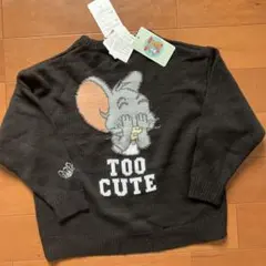 【新品タグ付】トムアンドジェリー バックプリント ニットセーター 130cm