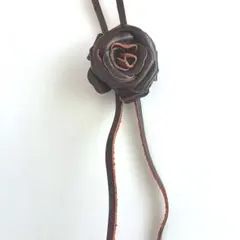 本革 薔薇 ループタイ ネックレス レザー ローズ 3D ヴィンテージ レトロのサムネイル