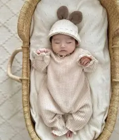 MONBEBE モンベベ　ワッフルロンパース