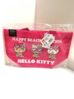 新品　日焼けキティ　メッシュバッグ　ランチバッグ　ピンク　ハローキティ