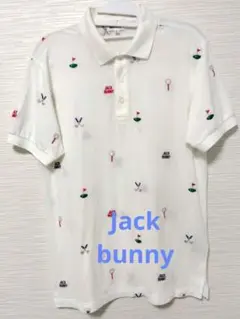 Jack Bunny!! 半袖ポロシャツ 6 白 立体ロゴ - メルカリ