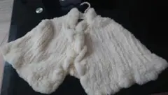 アイボリー ファー　ラビット　ケープ　ボレロ　ショート丈