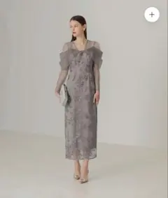 チュールロングスリーブリーフIラインドレス結婚式パーティー二次会成人式デート