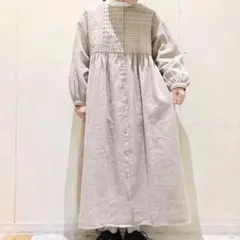 サマンサモスモス レースパッチワークワンピース(モカ)