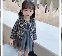 フォーマルドレスとジャケットセット　ベビードレス　ブラック色　入学式