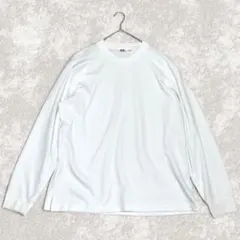 UNIQLO ユニクロ 長袖カットソー ロングtシャツ L ホワイト メンズのサムネイル