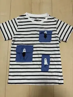 グラニフTシャツ半袖130 ボーダー おばけ