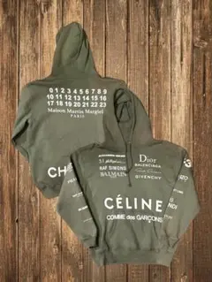 sample サンプル ブランドロゴ パーカー カーキ