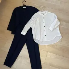 rizière セットアップ 120 ネイビー　シャツ ホワイト　セット