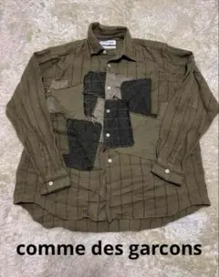コムデギャルソンシャツ 99AW 縮絨 ほつれ加工 アーカイブ 名作 カーキ