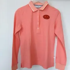 Munsingwear レディースポロシャツ M オレンジ✕白　マンシングウエア