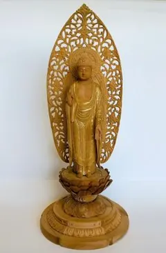 彫刻家 和国大龍 金彩 仏像 釈迦如来 木彫 置物 共箱 仏教美術 - メルカリ