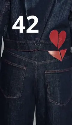 ZARAハートデニム　ハイウエストパンツ