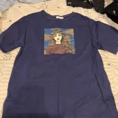 アートプリント ネイビーブルー Tシャツ