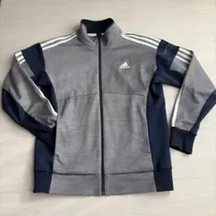 adidas ジップアップジャージ L グレー/ネイビー