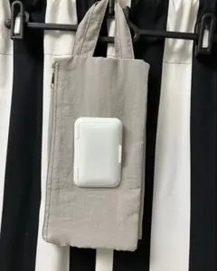 3COINSグレー 布製 ティッシュ&ウェットティッシュ収納ケース★