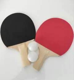 卓球ラケットセット 黒赤 ２個ボール付き
