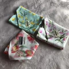 新品　未使用　renoma 花柄　チューリップ　ハンカチ　3枚セット　送料込　②