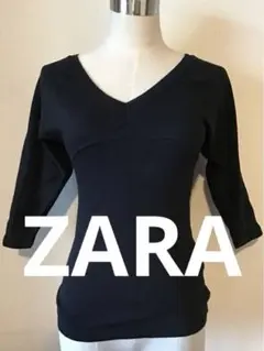 着用回数少なめ☆ZARA☆黒コットンニットT