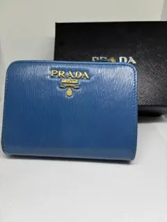 ✴︎美品✴︎PRADA プラダ 二つ折り財布 サフィアーノ レザー コバルトのサムネイル