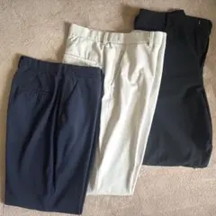 UNIQLO スマートアンクルパンツL3色セット ネイビー・ベージュ・ブラック