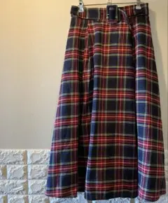 OLIVE des OLIVE オリーブデオリーブタータンチェックロングスカート