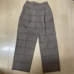 GLOBAL WORK ウツクシルエットストレートパンツ　チェック柄