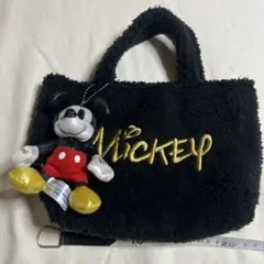 【非売品】ディズニー ミッキーマウス ボアトートバッグ＆ぬいぐるみチャーム