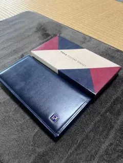 POLA エレガント 二つ折り財布 ネイビー/バーガンディ ノベルティ