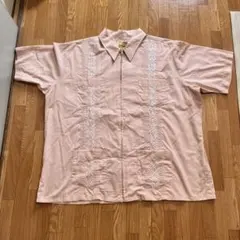 90s HABAND キューバシャツ 半袖 刺繍ジップアップ オーバーサイズのサムネイル