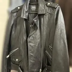 ZARA ブラック レザー ライダースジャケット S
