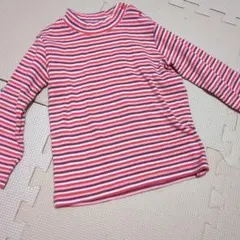 赤と白のストライプ 長袖カットソー