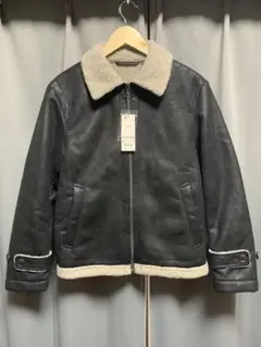 新品 UNIQLO ネオレザームートンタッチボアジャケット M