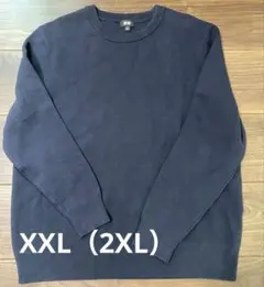 ユニクロ ウォッシャブル ミラノリブ クルーネックセーター XXL ネイビー
