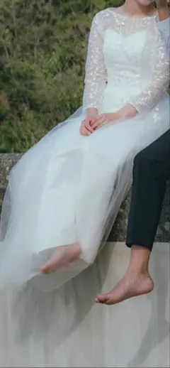 ※値下げしました　白ドレス　結婚式　前撮り　S