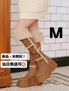 ダーリッチ フェイクムートンニーハイブーツ