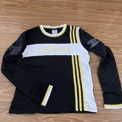 adidas ストライプ 長袖Tシャツ S/M 黒/白/黄